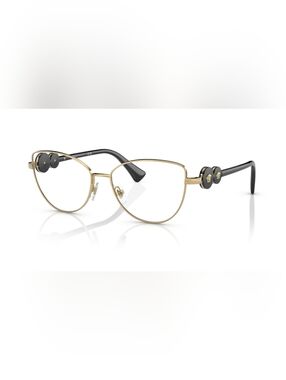 New Versace 1284 1002 - Gold Black Eyeglasses Frames Cateye 55-16-145 mm